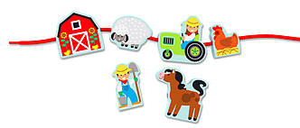 Дерев'яна шнурівка з намистинами Ферма, фото 1