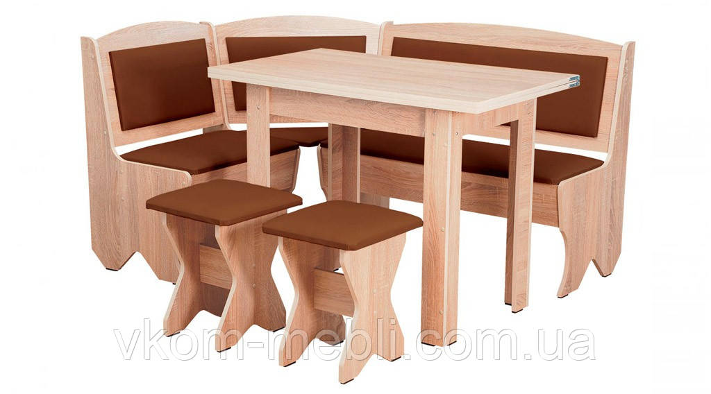 Кухонний куточок Імператор (стіл розкладний+диван+2 табурета), фото 1