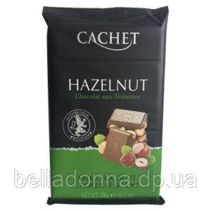 Бельгійський шоколад Cachet Hazelnut молочний із лісовим горіхом 300 г