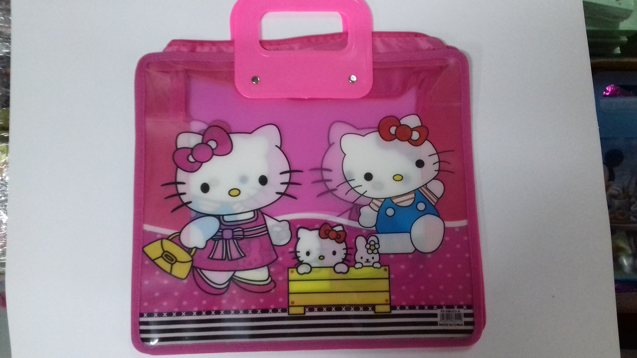 Папка - портфель з пластмасовими ручками Hello Kitti А4 PSR2 Мультяшки