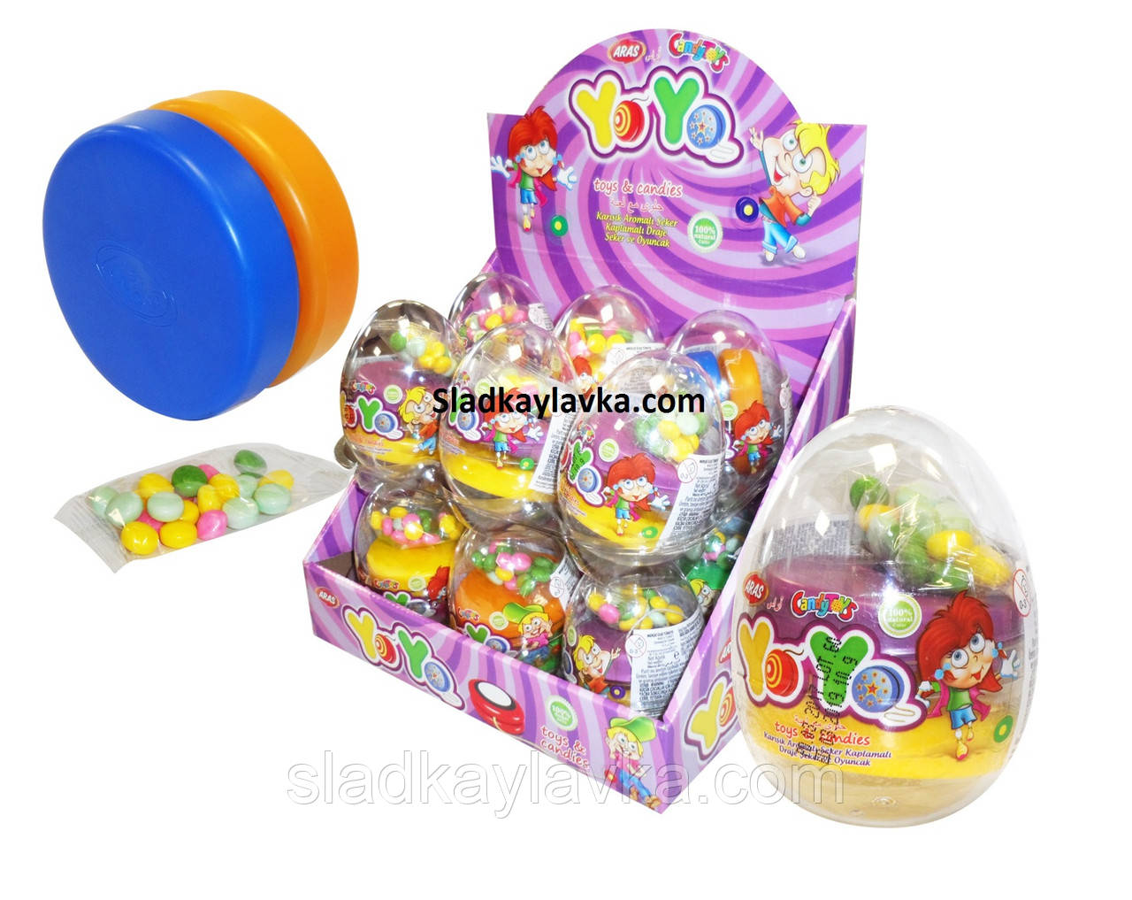 Яйце "Yo Yo" сюрприз із драже 12 шт (Aras)