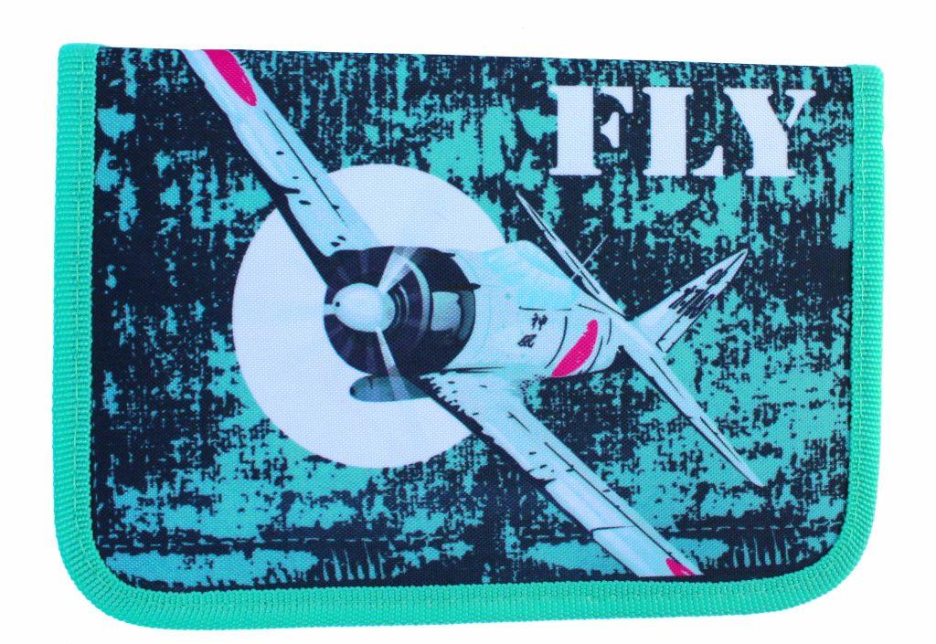 Пенал 2017 без наповнення 1 від. і 2 відчинки. JO-17173 "Fly" усередині кольоровий фон+розклад, фото 1