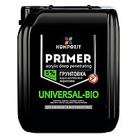 Грунтовка, Грунтовка акриловая Universal-BIO, 5 л, Прозрачный, Грунтовка для подготовки поверхностей перед покраской N7-46K