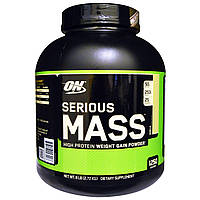 Optimum Nutrition, Порошок Serious Mass з високим вмістом білка для набору ваги, зі смаком ванілі, 2,72 кг
