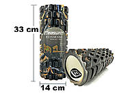 Массажный ролик EasyFit Grid Roller 33 см v.1.1 Multi Черный B7-53X