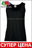 Майка жіноча чорна базова Fruit of the Loom Valueweight vest lady-fit, 2XL, фото 3