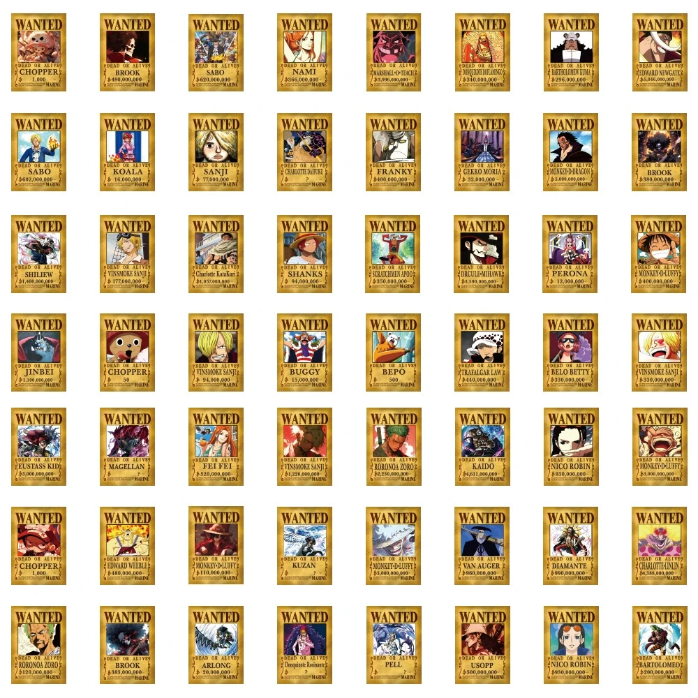 Стикерпак Ван Пис Набор наклеек One Piece 55 шт