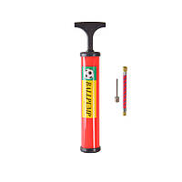 Ручний насос для м'ячів N41504(Red) 25 см, голка для накачування та гнучкий шланг