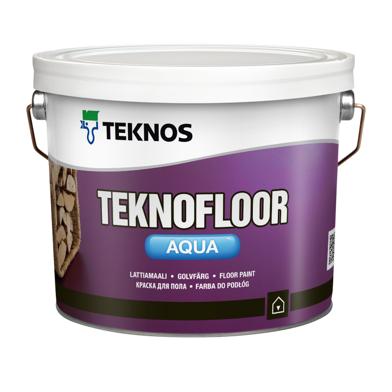Напівглянцева водорозчинна фарба для підлоги Teknos Teknofloor Aqua 9 л