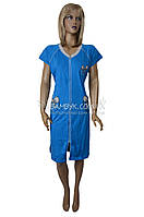 Халат Однотонний Трикотажний Літній З Коротким Рукавом На Блискавці Прикрашений Вишивкою "Marylin" №022