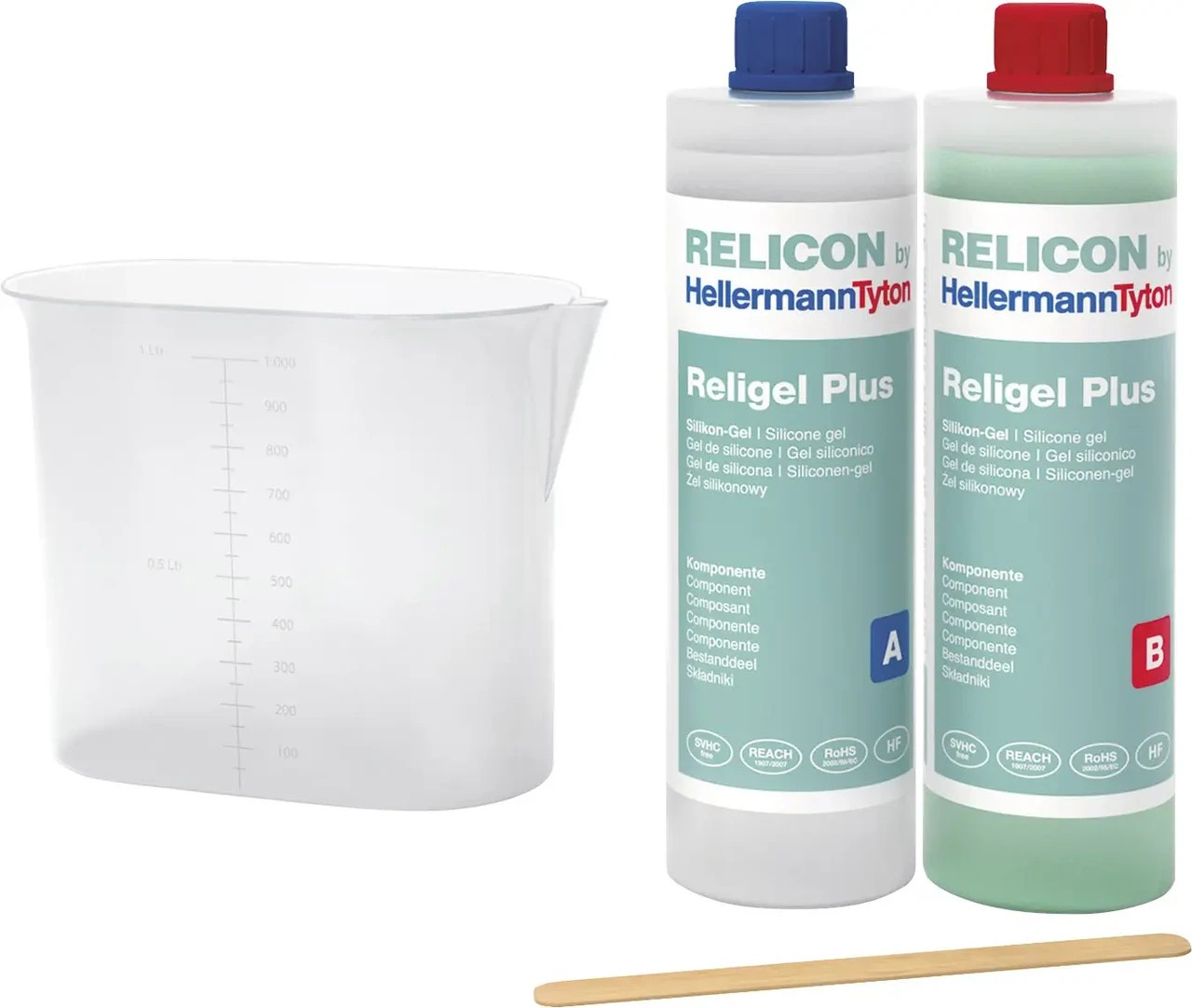 HellermannTyton Religel Plus двухкомпонентный гель 1000мл-SIG-CL/GN 435-00752, 1 шт., фото 1