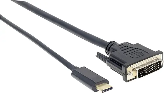 Адаптер Manhattan USB-C / DisplayPort, штекер USB-C®, разъем DisplayPort, 1,00 м, черный, артикул 152471, тонкий дизайн, кабель US