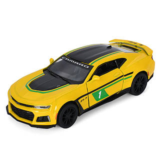 Детская модель машинки Chevrolet Camaro ZL1 2017 Kinsmart KT5399FW инерционная, 1:38 Yellow 4133932 dobra sprava