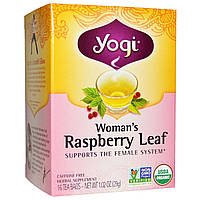 Yogi Tea, Лист малини для жінок, без кофеїну, 16 чайних пакетиків, 1,02 унції (29 г)