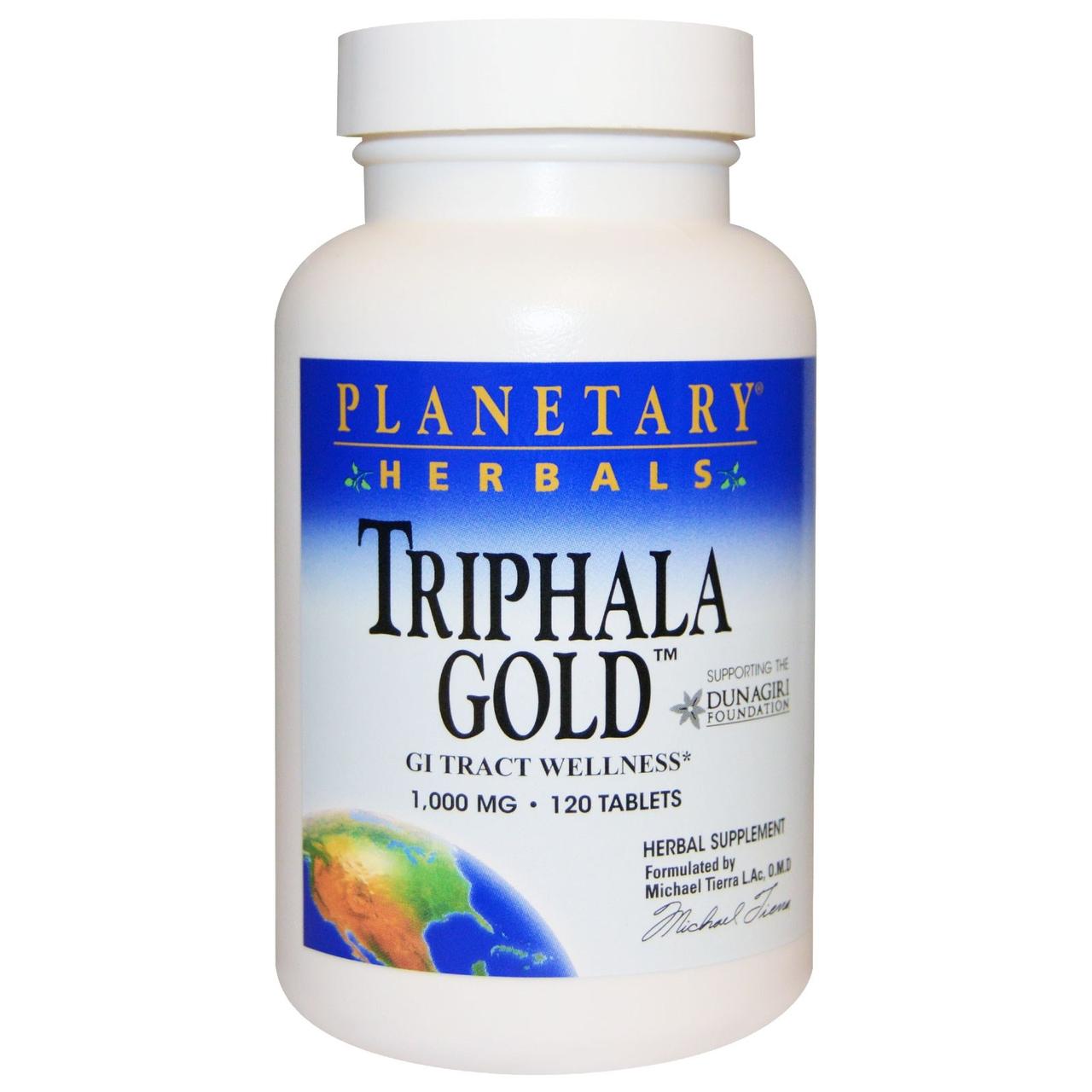 Planetary Herbals, Triphala Gold, здоров'я шлунково-кишкового тракту, 1,000 мг, 120 таблеток