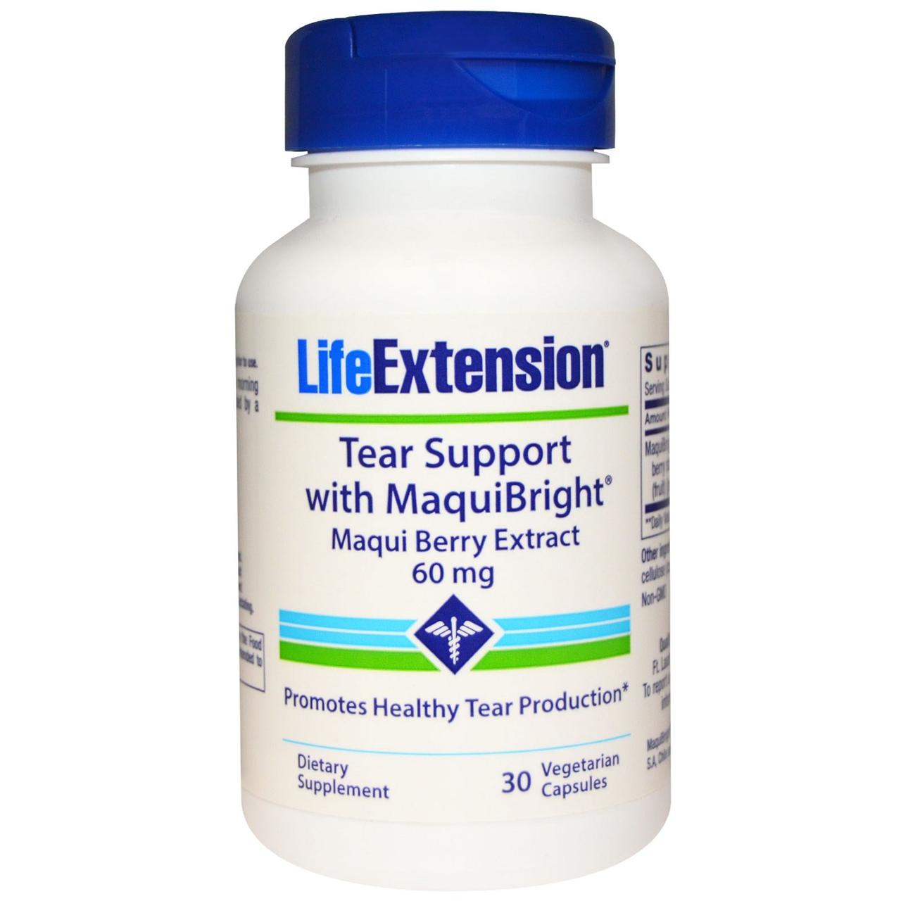 Life Extension, Tear Support with MaquiBright, Maqui Беррі Extract, 30 Veggie Caps