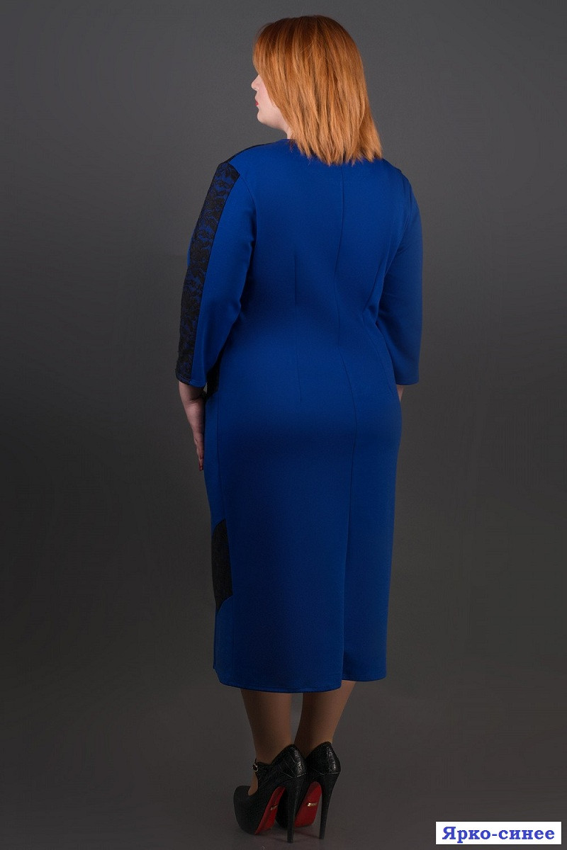 Платье женское ярко синего цвета-54,56,58,60 - фото 2 - id-p525917175
