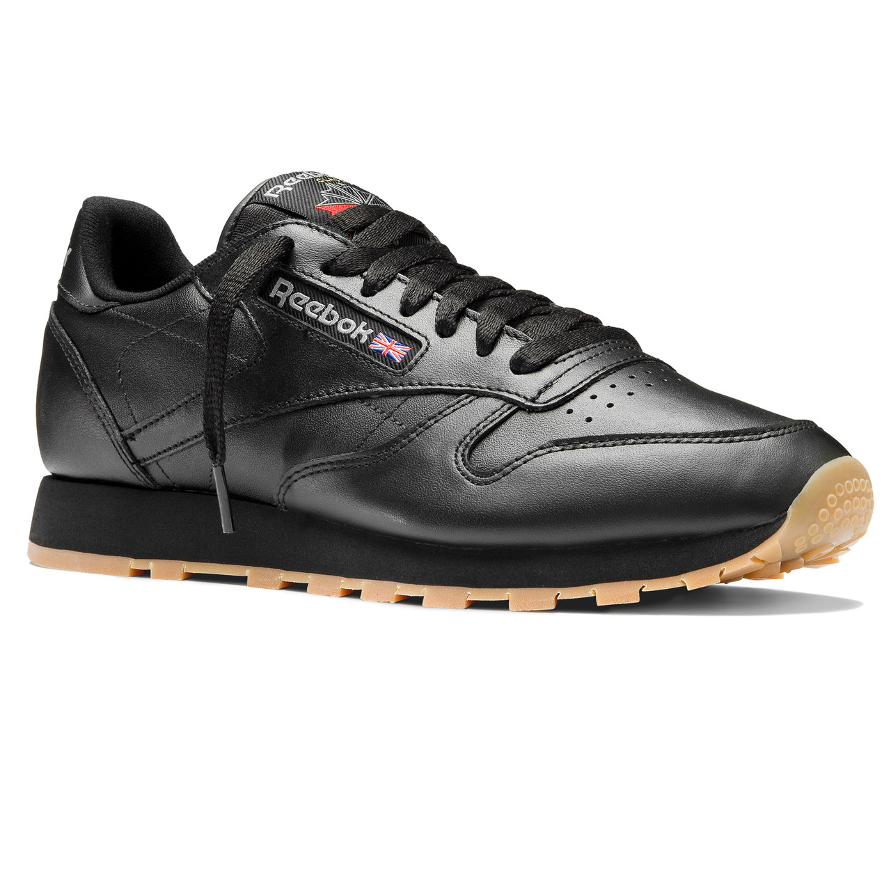 Чоловічі шкіряні кросівки оригінал модні зручні для тренувань Reebok Classic Leather чорні