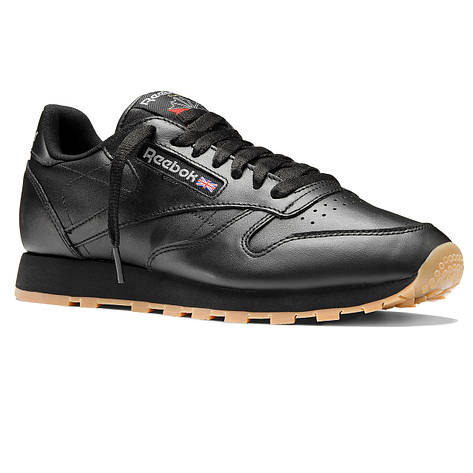 Чоловічі шкіряні кросівки оригінал модні зручні для тренувань Reebok Classic Leather чорні 50 / 33cm / us-15 / uk-14, фото 1