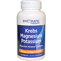 Enzymatic Therapy, Krebs Magnesium Potassium, биоактивный минеральный комплекс, 120 таблеток