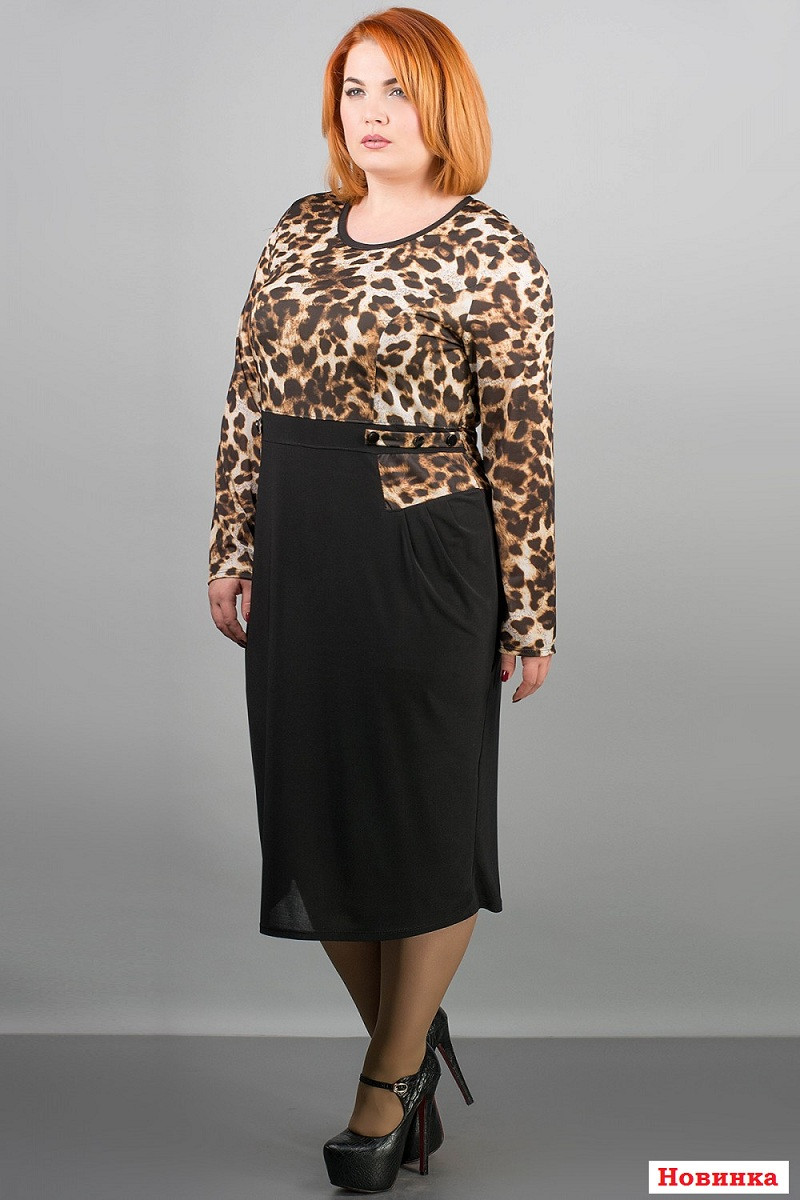 Женское платье большого размера-леопард - фото 3 - id-p525963000