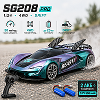 Радиоуправляемая машинка ZLL SG208 PRO 1:24 4WD — трюковый RC дрифт-кар на пульте 2.4GHz, вращение 360°, LED-подсветка, музыка