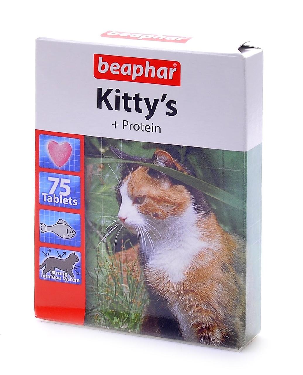 Kitty's + Protein витаминизированные лакомства с протеином и рыбой для кошек Beaphar - фото 1 - id-p525972142