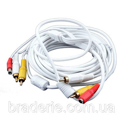 Кабель 2RCA+DC 15 м, фото 1