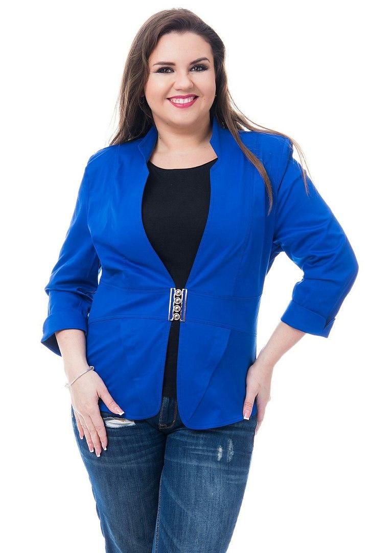 Жакет Эрика женский с пряжкой (05) электрик синий батал