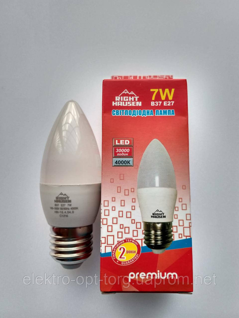 RIGHT HAUSEN LED СВІЧКА 7W E27 4000K HN-154040