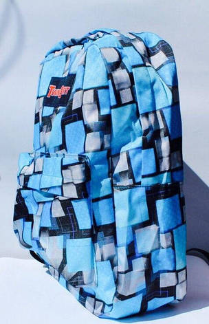 Ранець рюкзак Стильний Міський водонепроникний об'ємні квадрати з кишенею 6112-1 , фото 2