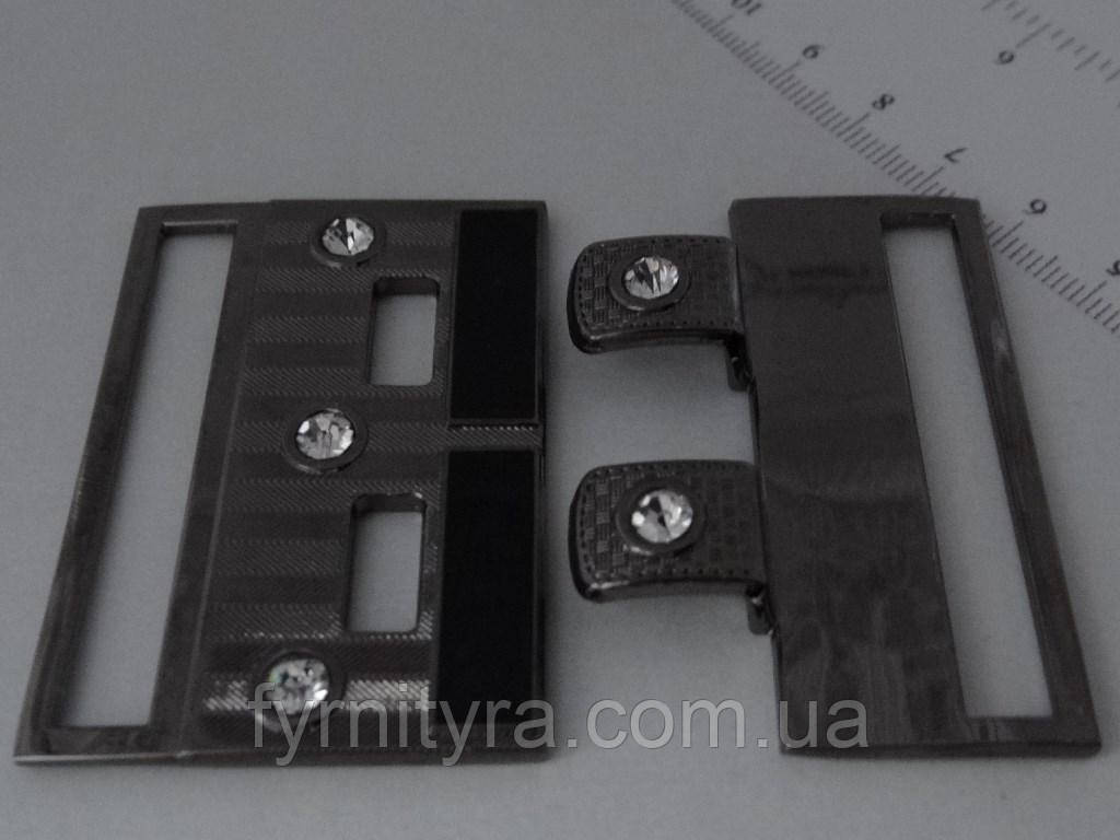 Пряжка під гумку 50mm, g, 1713 кольори: чорний, нікель, фото 1