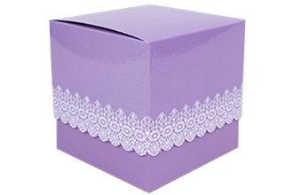 Подарункова упаковка для чашки з принтом (Ажур) фіолетова