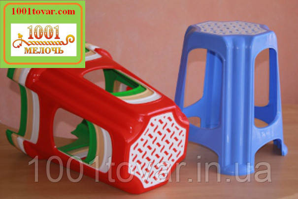 Стілець пластиковий "Популярний", червоний з білим сидінням, фото 1