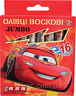 Мелки восковые 1 Вересня "Cars" Jumbo 16 цветов.