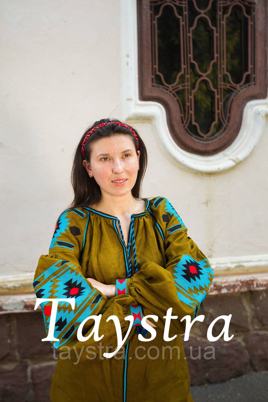 Блузка вишита бохо, вишиванка льон, в етностілі