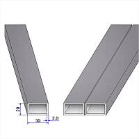 Прямоугольная труба 30х20х2,0 мм