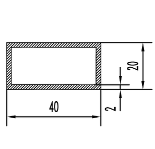 Прямокутна труба 40х20х2 мм