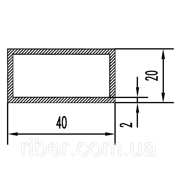 Прямоугольная труба 40х20х2 мм - фото 1 - id-p2992218