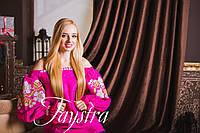 Вышиванка лен бохо блузка розовая вышитая, этно стиль, Bohemian