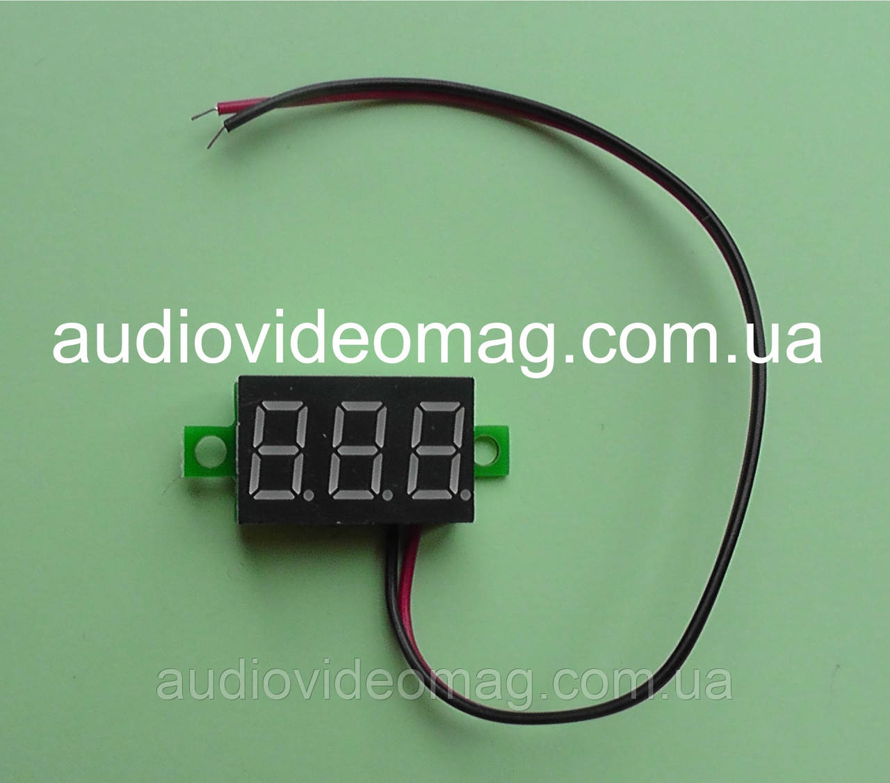 Вольтметр DC 3-30В, для постійного струму, колір цифр - червоний, фото 1