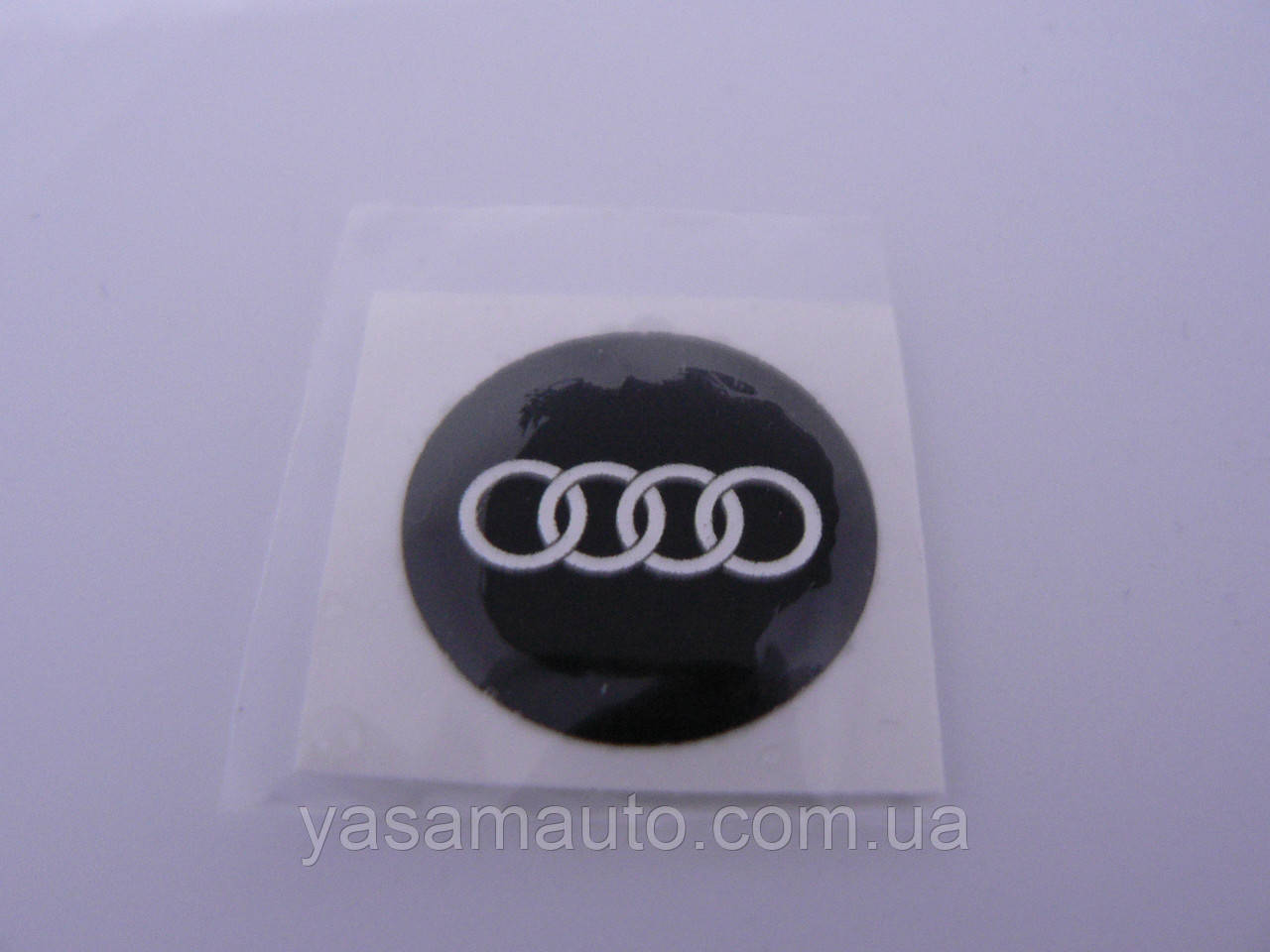 Наклейка s круглая AUDI 20х20х1.2мм силиконовая самоклеющаяся эмблема в круге на авто Ауди - фото 1 - id-p512913865