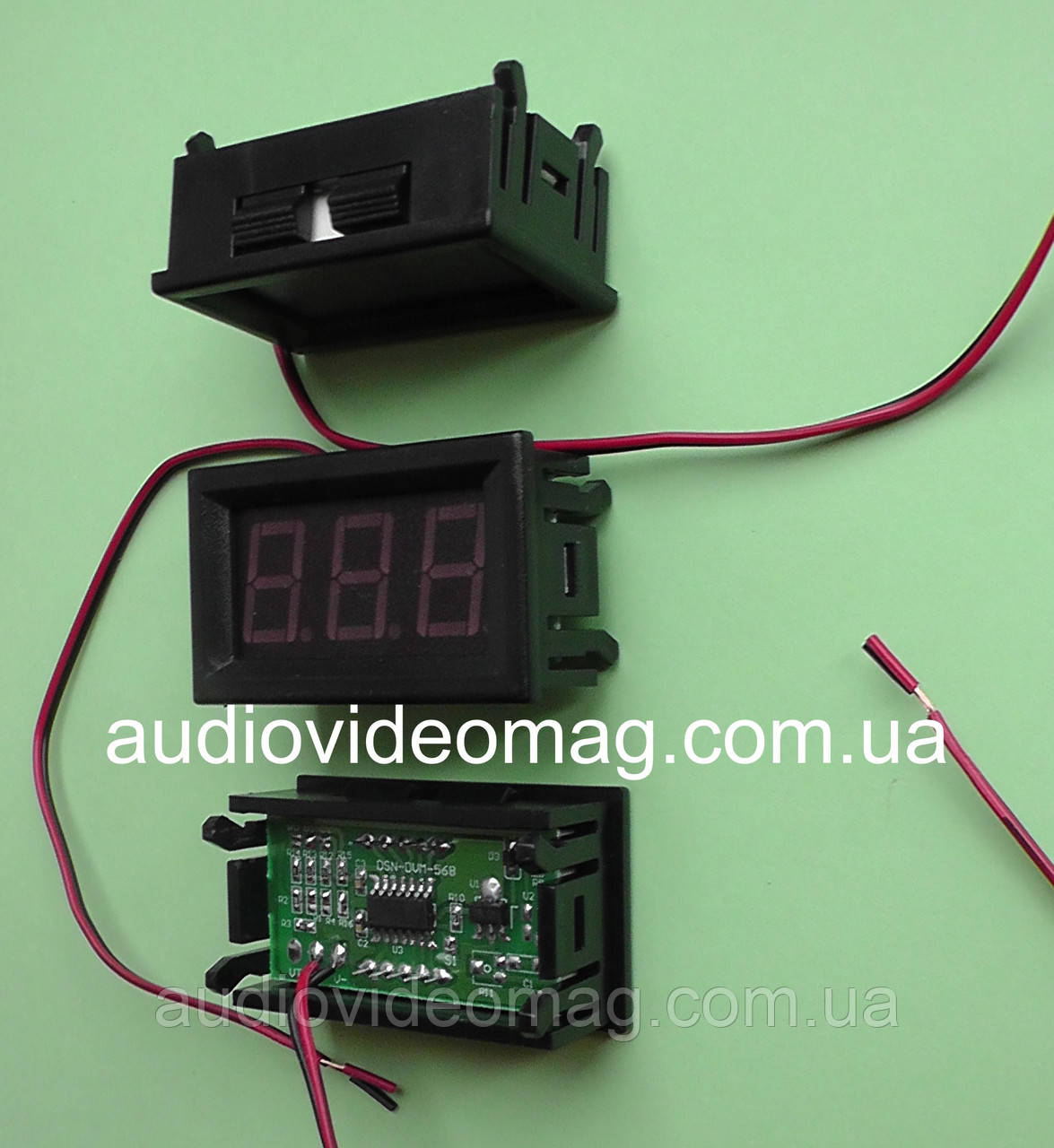 Вольтметр DC 4.5-30V для постійного струму, колір цифр - червоний, фото 1