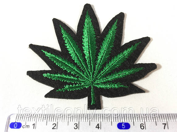 Нашивка коноплі | weed 67х64 мм, фото 1