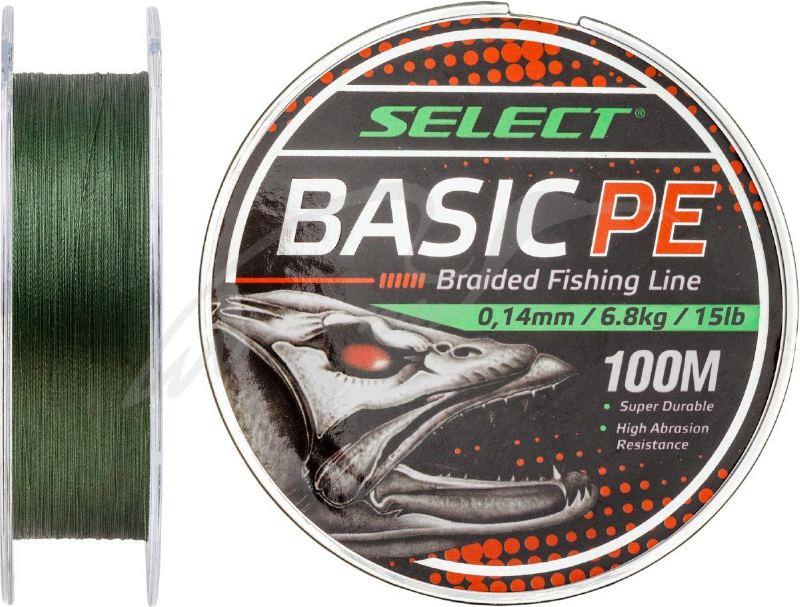 Шнур Select Basic PE 150m (темн-зел.) 0.14mm 15LB/6.8kg, фото 1