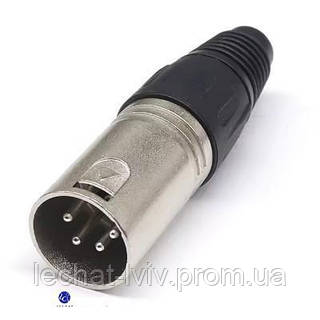 XLR-M-4pin Разъем микрофонный. (папа) 4 контакта.