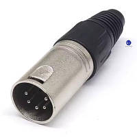 XLR-M-5pin Разъем микрофонный. (папа) 5 контакта.