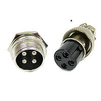 DS1110-4B6 Разъем Micro Jack, контактов 4, Uмакс. 500 В. 5 А. Покрытие контактов: серебро. Комплект вилка/розетка.