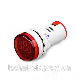 AD101-22DCV-Red Цифровой панельный вольтметр. Круглой формы. Трехсивольный. Диапазон измерения 5...60 VDC. Цвет свечения: Красный.
