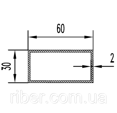 Прямокутна труба 60х30х2 мм, фото 1